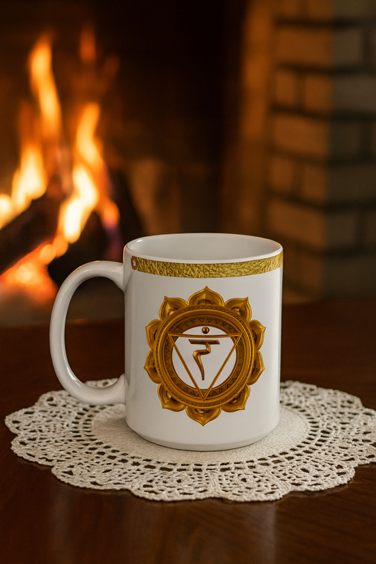Solar Plexus Chakra Mug – Empowered in Confidence & Light (Golden Collection, 11oz)