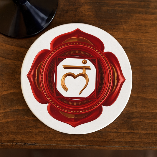 Root Chakra Wine Coaster – Grounded in Peace & Power | Sacred Wine Collection