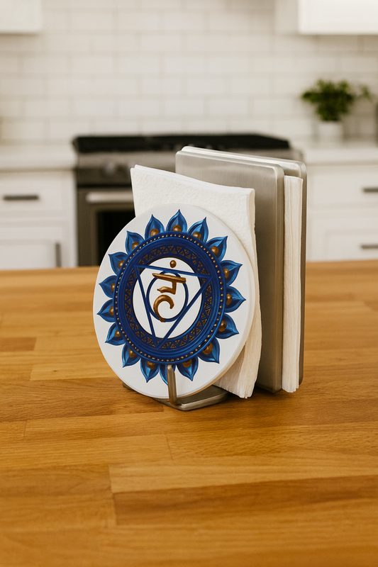 Throat Chakra Wine Coaster – Speak Your Truth in Grace | Sacred Wine Collection