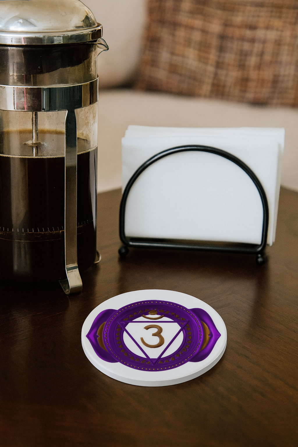 Third Eye Chakra Wine Coaster – Awaken Insight & Intuition | Sacred Wine Collection