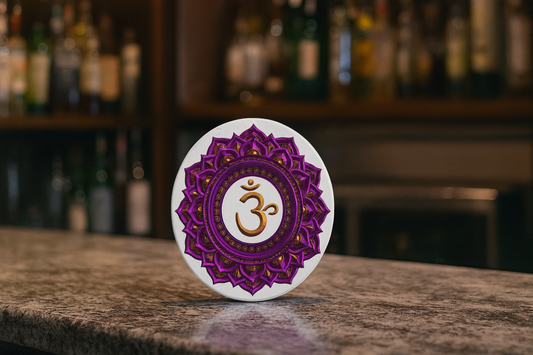 Crown Chakra Wine Coaster – Connect with Divine Light | Sacred Wine Collection