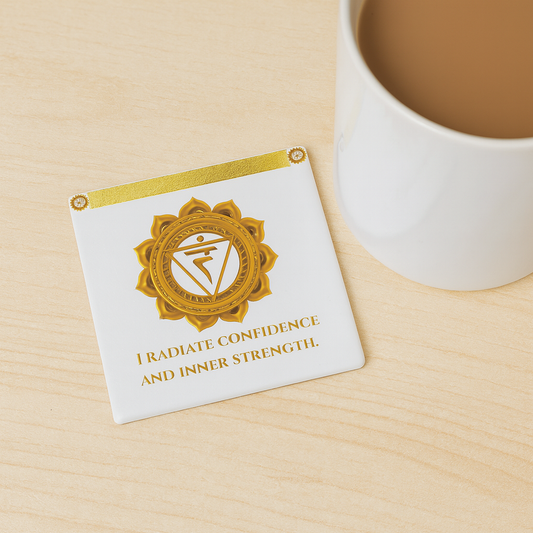 Solar Plexus Chakra Coaster – Radiate Confidence & Power | Golden Chakra Collection