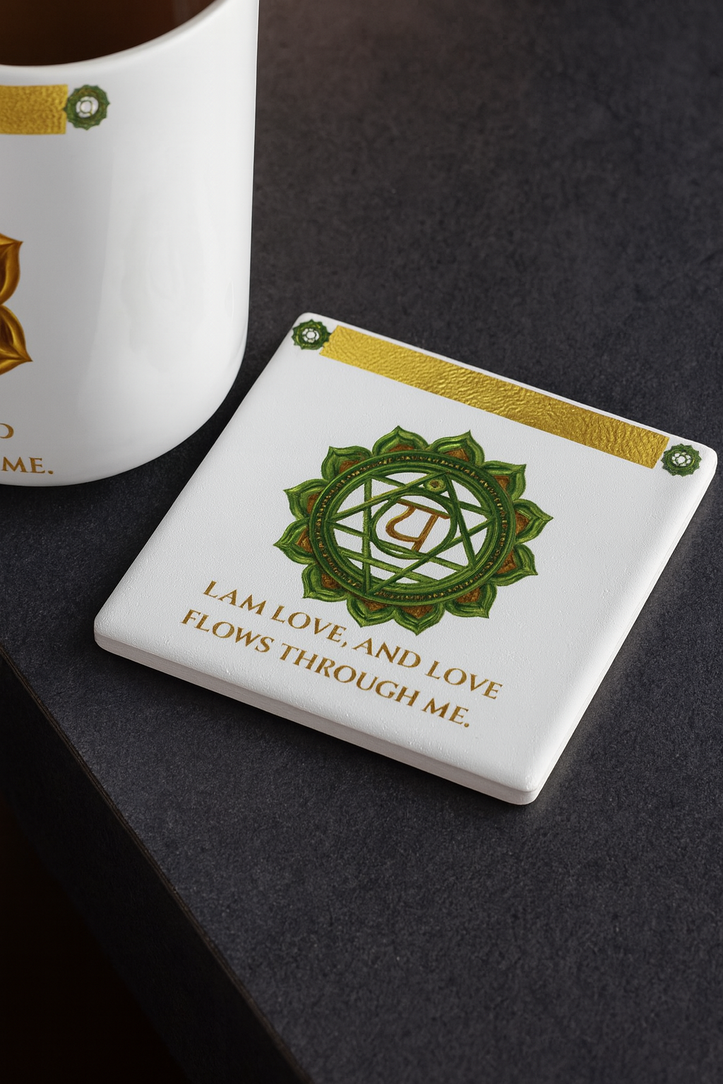 Heart Chakra Coaster – Open to Love & Harmony | Golden Chakra Collection