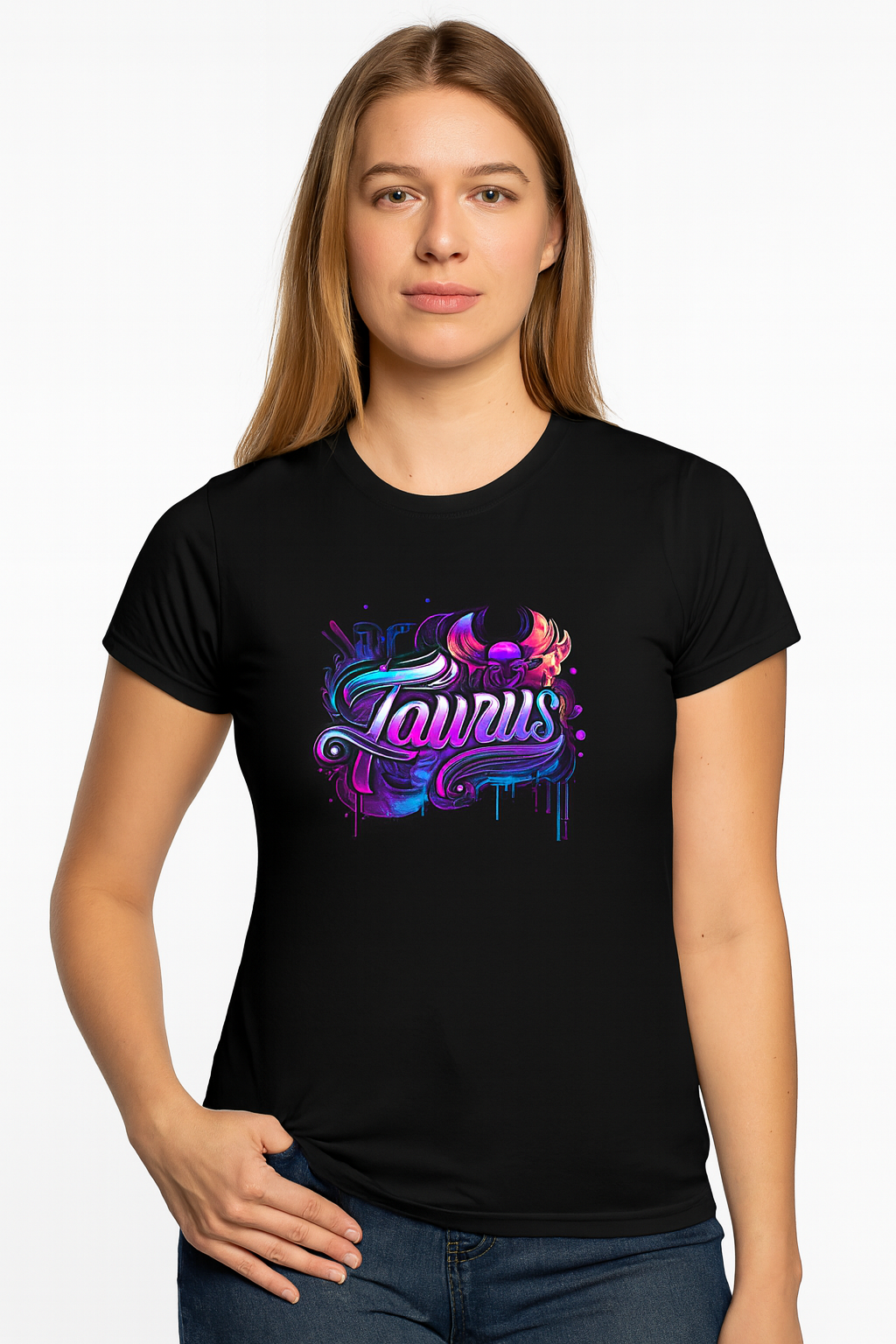 Taurus Zodiac T-Shirt – Bold Black & White Design 1
