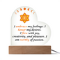 Sacral Chakra Acrylic Plaque – “I Flow with Joy. I Create with Purpose.”