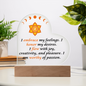 Sacral Chakra Acrylic Plaque – “I Flow with Joy. I Create with Purpose.”