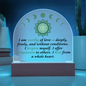 Heart Chakra Acrylic Plaque – “I Am Love. I Am Open. I Am Whole.”
