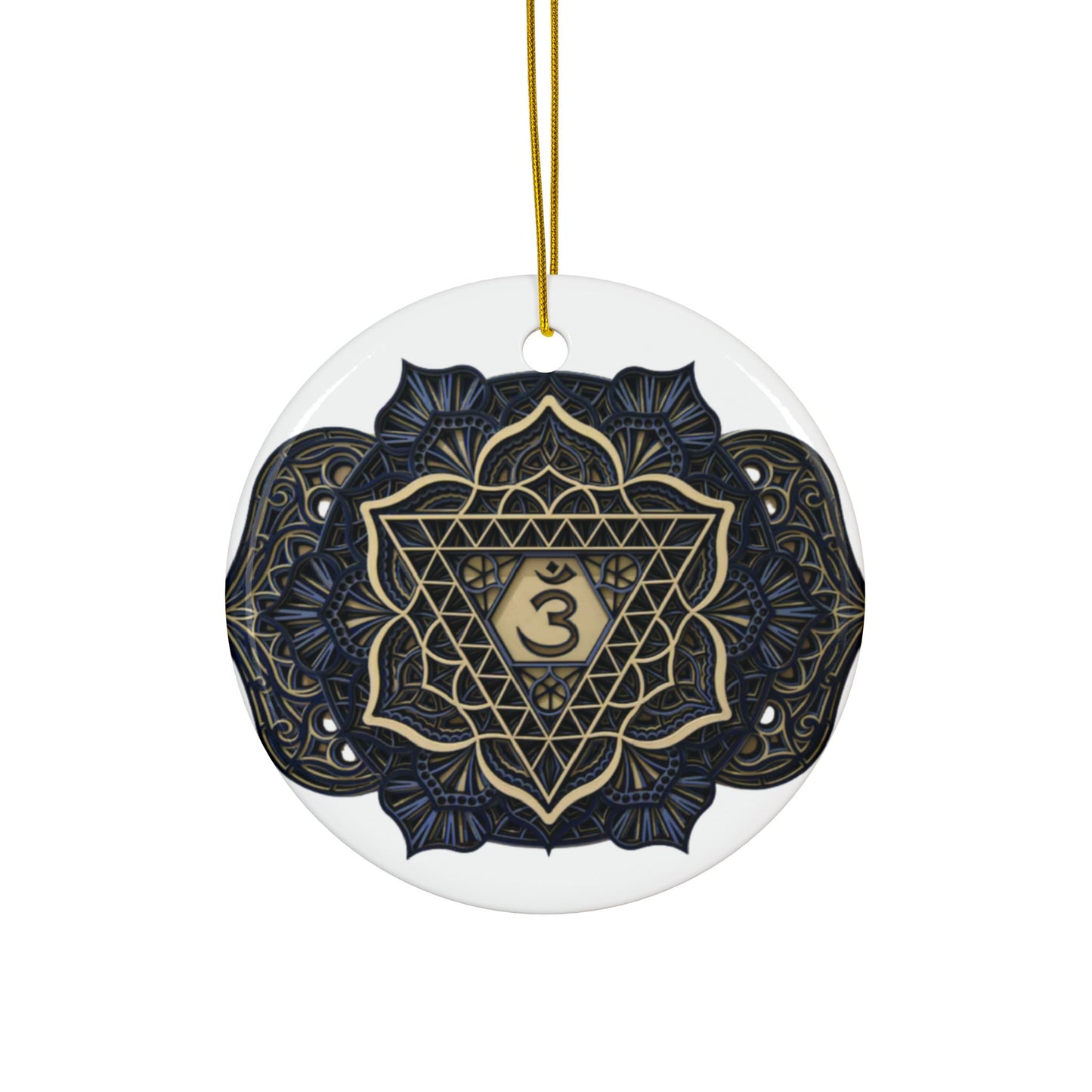 Third Eye Chakra Mandala Design Ceramic Ornament