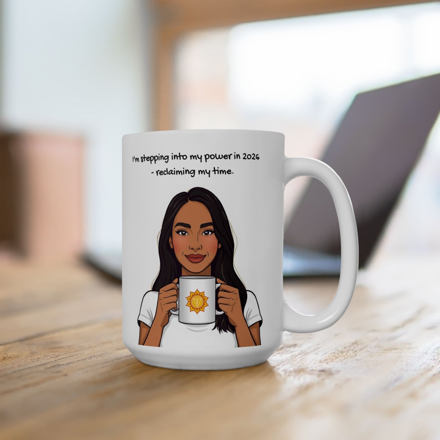 Solar Plexus Chakra 2026 Animated Mug  – “Stepping Into My Power” - 11oz, 15oz