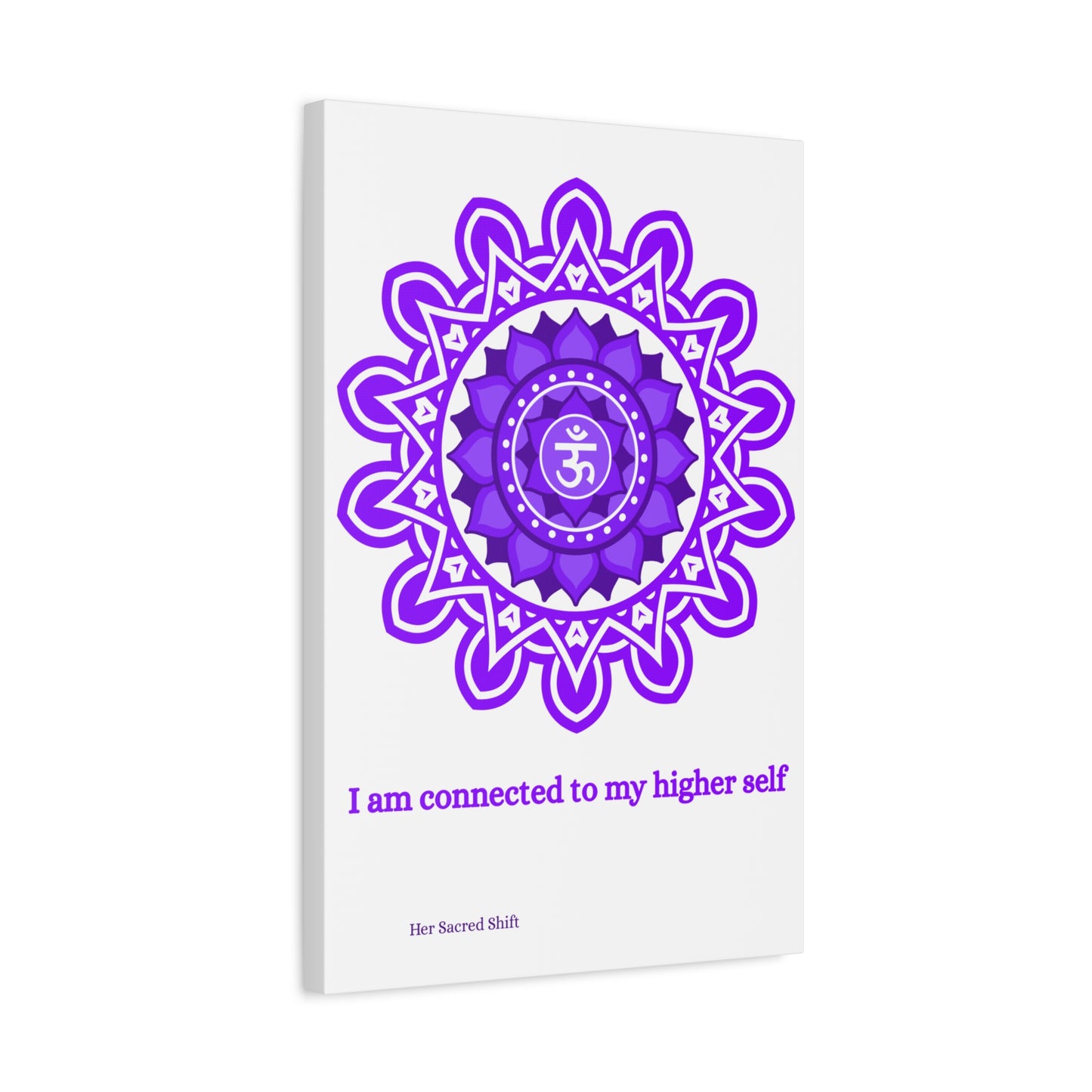 Crown Chakra Canvas – “Connected to My Higher Self” Wall Art (Unframed)