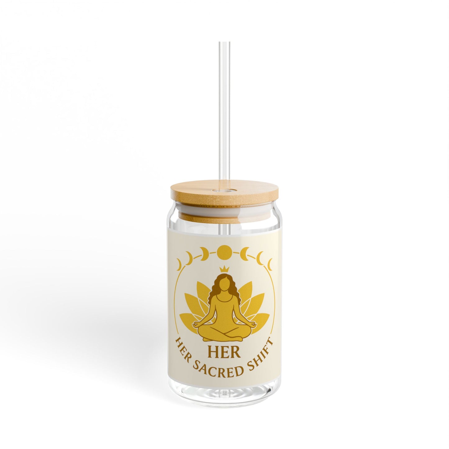 Her Sacred Shift Solar Plexus Chakra Sipper Glass – I Am Radiant. I Am Strong. | 16oz