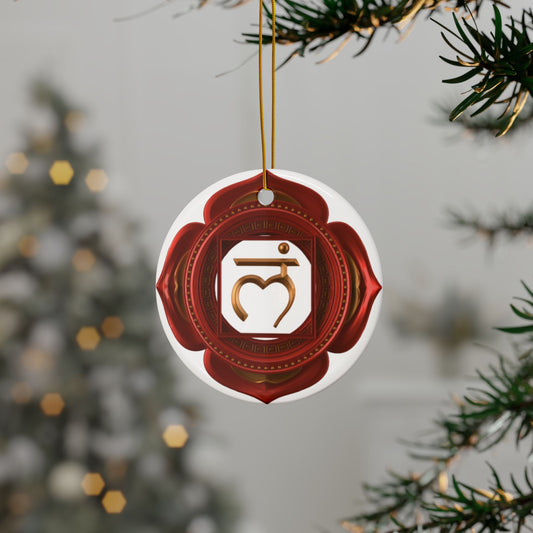 Root Chakra Ceramic Ornament – Grounded Holiday Balance