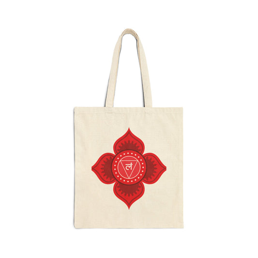 Root Chakra Cotton Canvas Tote – “I Am Grounded”