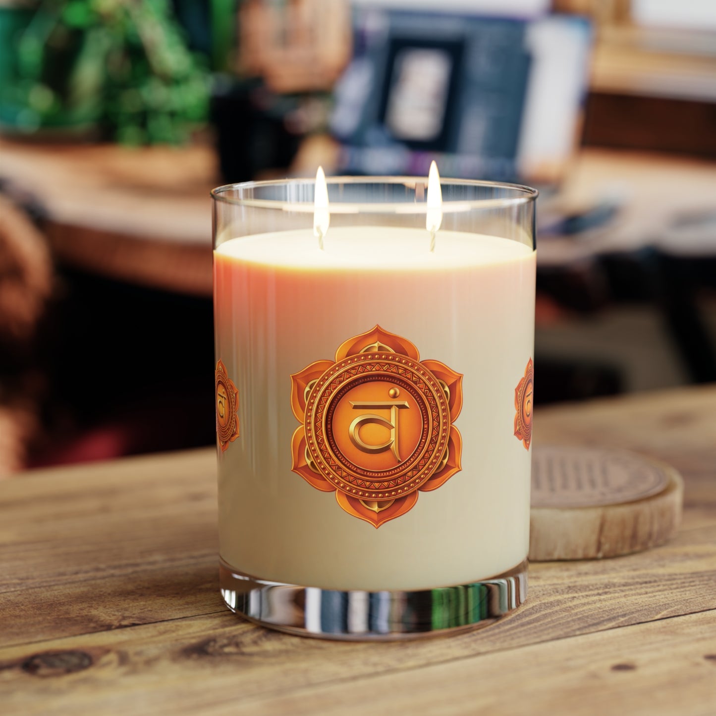 Sacral Chakra Ritual Candle – Creativity & Flow — 11oz Scented Glass Candle