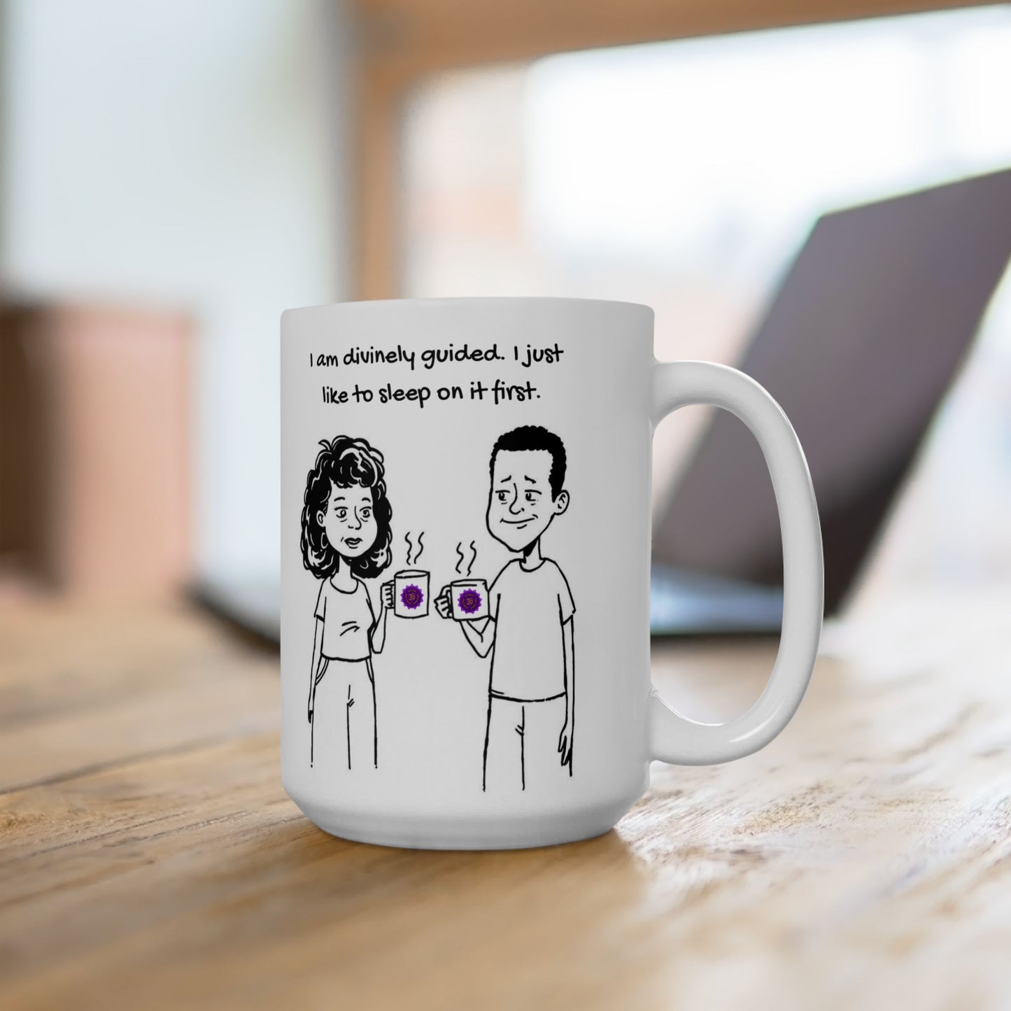Animated Crown Chakra Mug – Spiritually Aligned… Still Human (11oz/15oz)