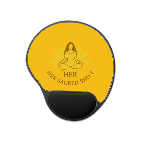 Her Sacred Shift Solar Plexus Mouse Pad with Wrist Rest — Inner Power Edition