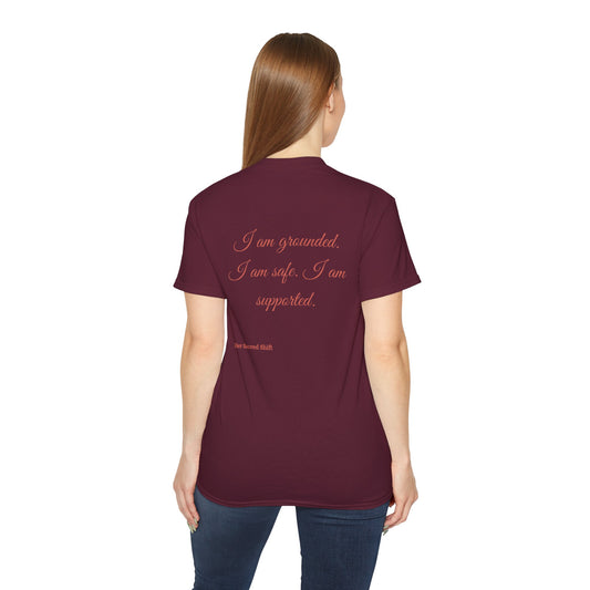 Root Chakra Affirmation Tee – “I Am Grounded” | Her Sacred Shift