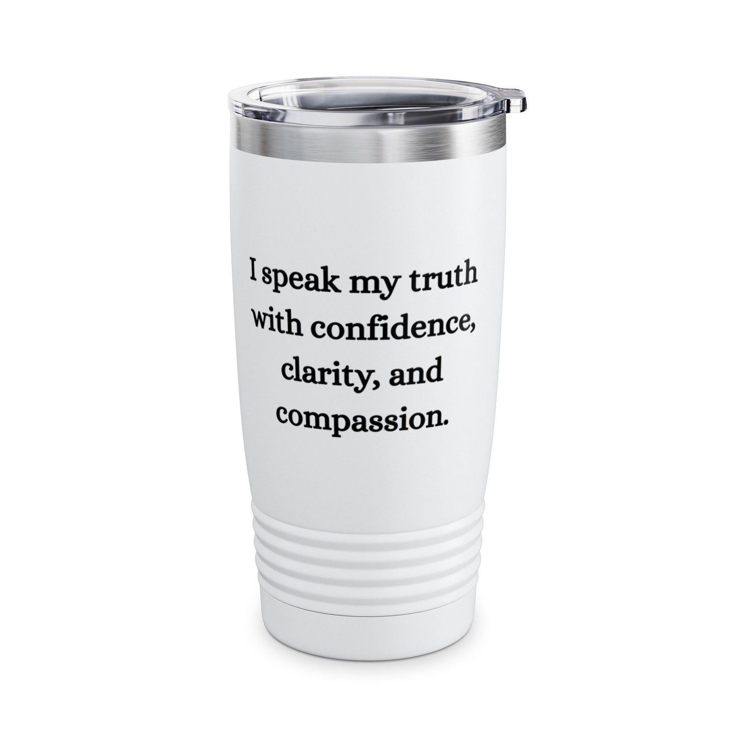 Throat Chakra Stainless Steel 20oz Tumbler – Truth & Expression (White)