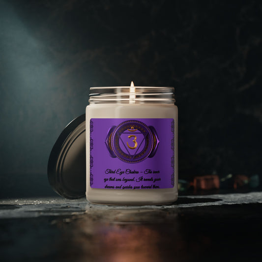 Third Eye Chakra Candle – Atlantis Whisper Scented Soy Candle, 9oz.