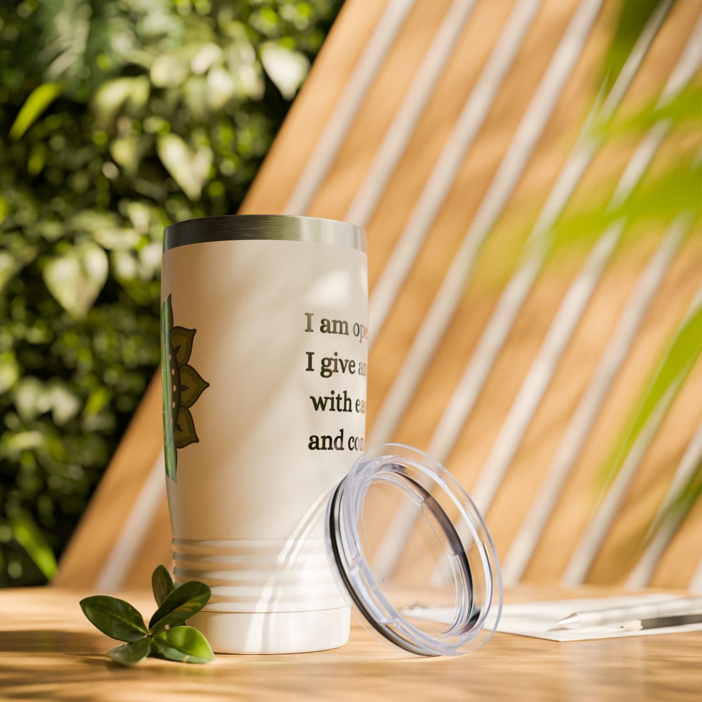 Heart Chakra Stainless Steel 20oz Tumbler – Love & Compassion (White)