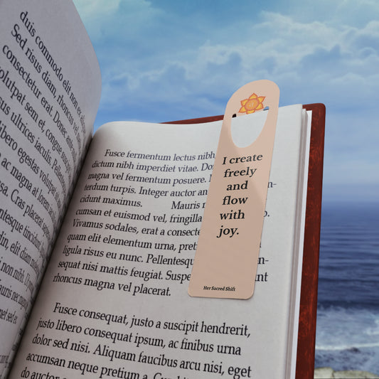 Sacral Chakra Stainless Steel Bookmark – “I Flow with Creativity and Joy”