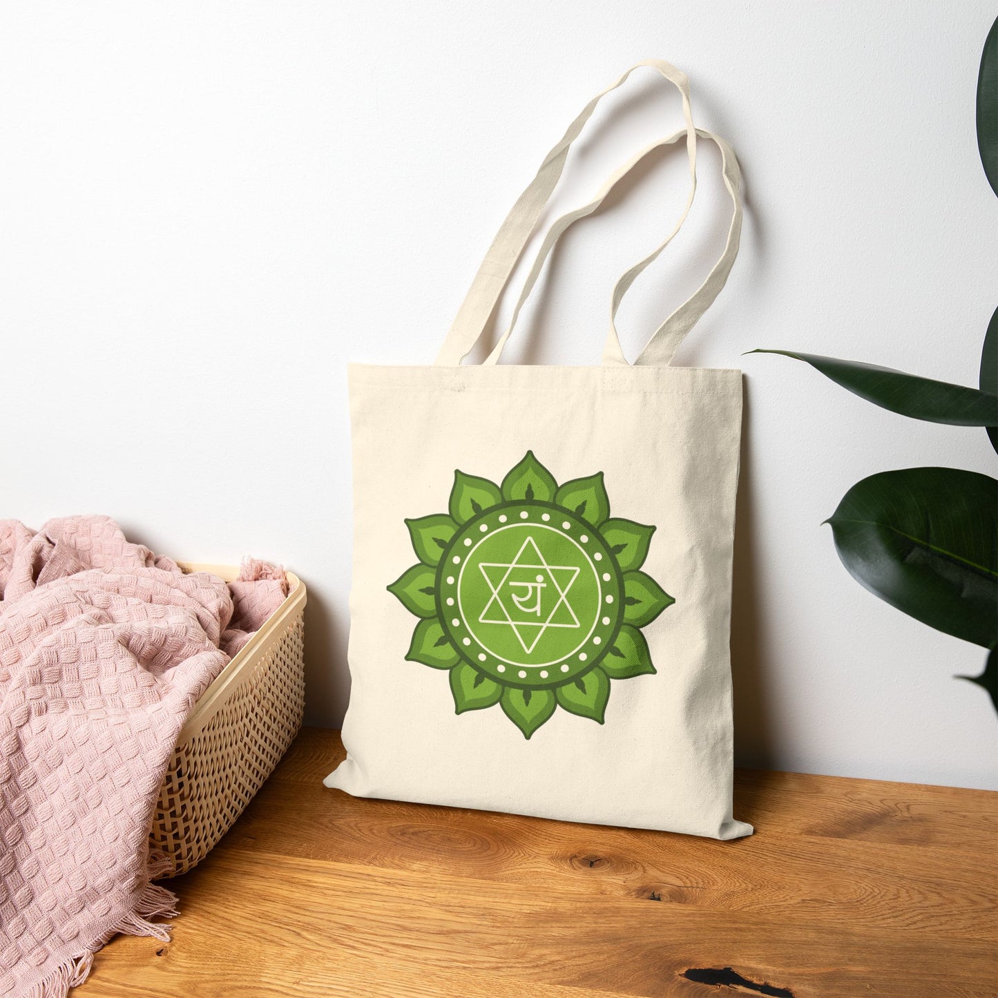 Heart Chakra Cotton Canvas Tote – “I Am Open to Love”