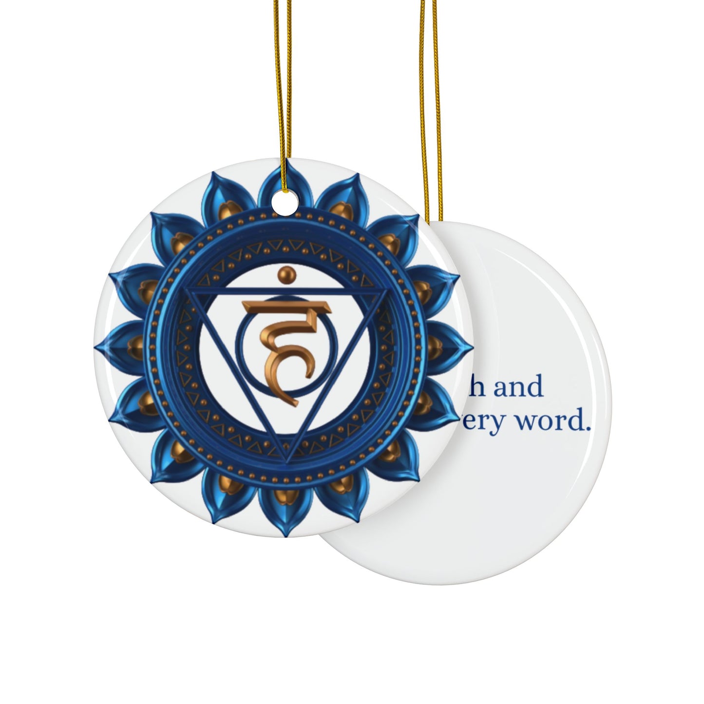 Throat Chakra Ceramic Ornament – Holiday Peaceful Expression