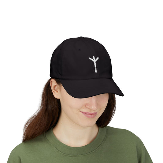 Algiz Rune Cap – Divine Protection & Higher Guidance (White Thread)