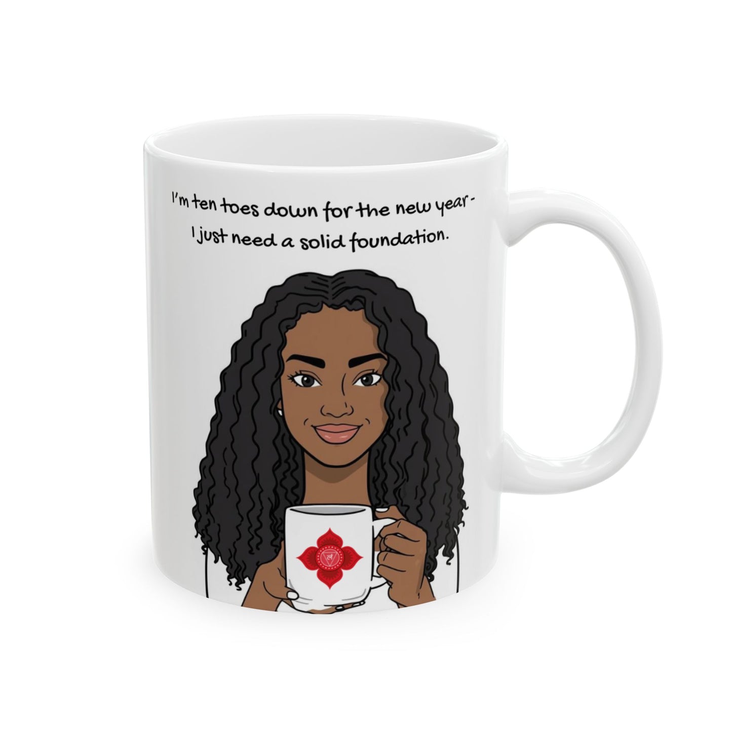 Root Chakra 2026 Animation Mug – “Ten Toes Down” | Grounded Energy Coffee Cup (11oz & 15oz)