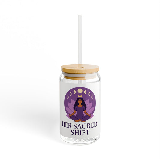 Crown Chakra Sipper Glass – I Am Connected. I Am Light. | 16oz