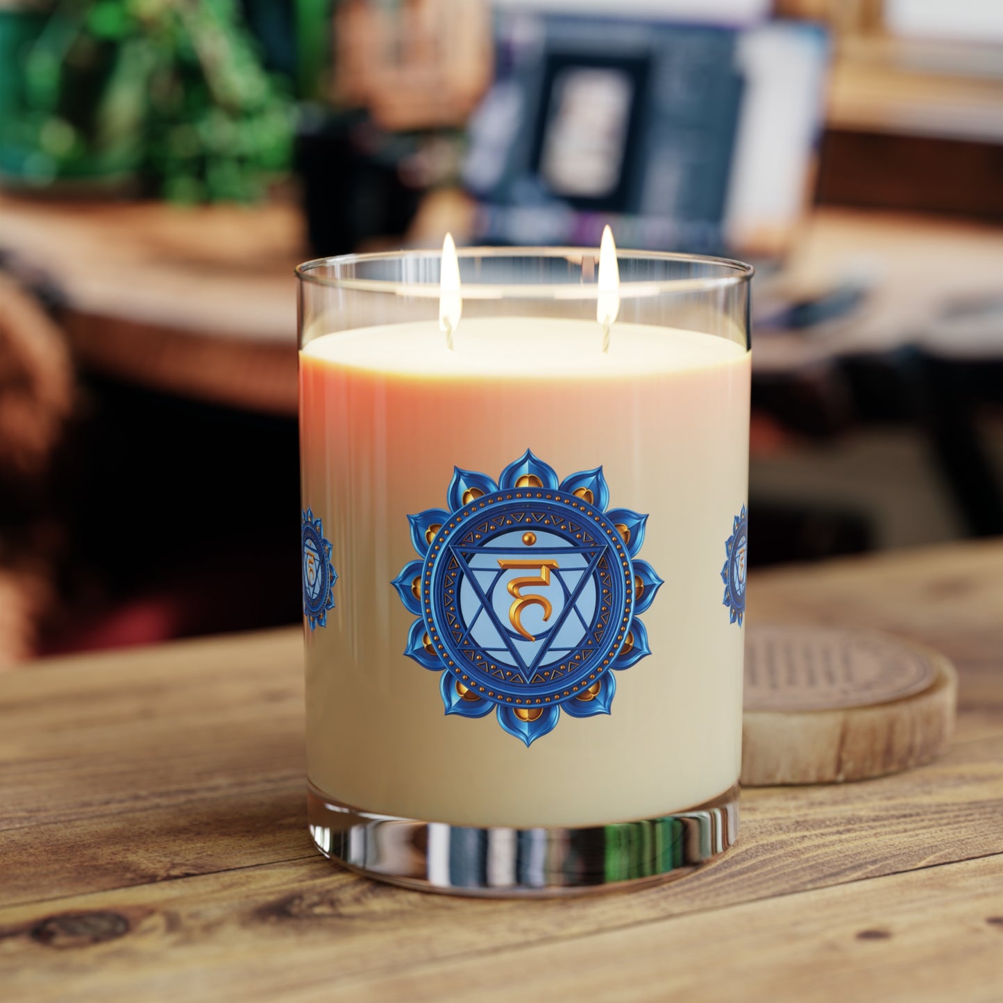 Throat Chakra Ritual Candle – Speak Your Truth with Clarity — 11oz Scented