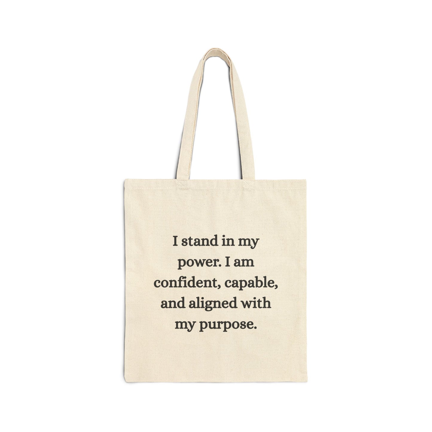 Solar Plexus Cotton Canvas Tote – “I Stand in My Power”