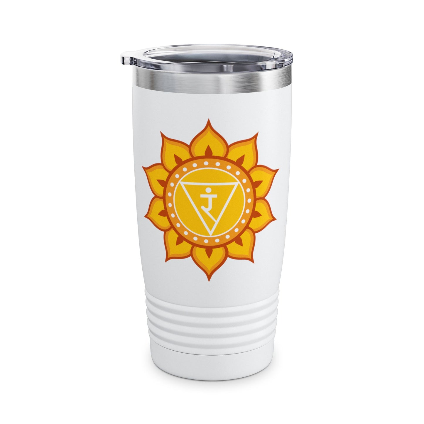 Solar Plexus Chakra Stainless Steel 20oz Tumbler – Confidence & Power (White)