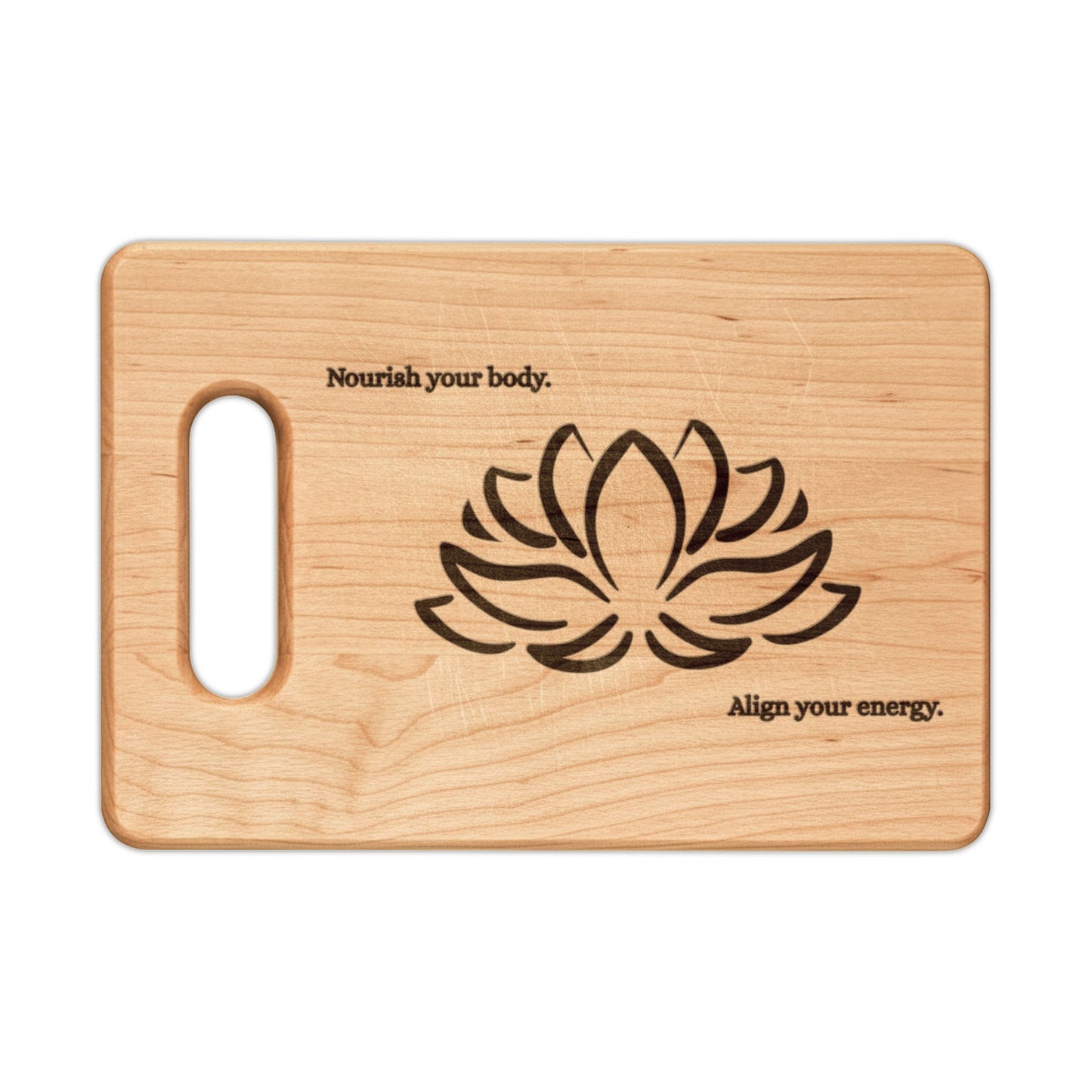 Lotus Alignment Cutting Board – Maple or Walnut | Nourish Your Body, Align Your Energy