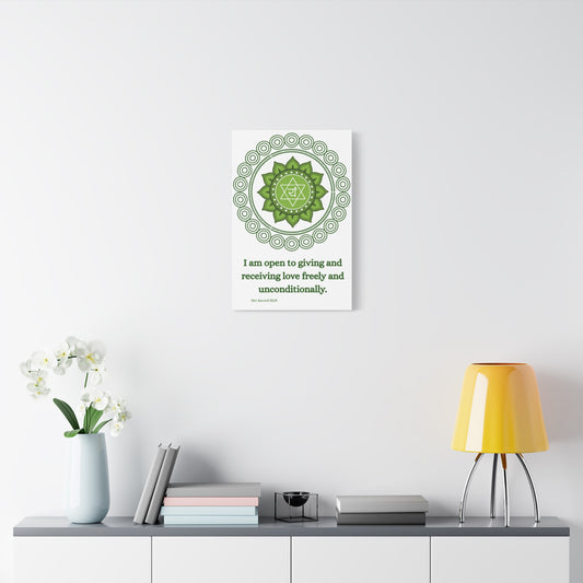 Heart Chakra Canvas – “Open to Love” Wall Art (Unframed)