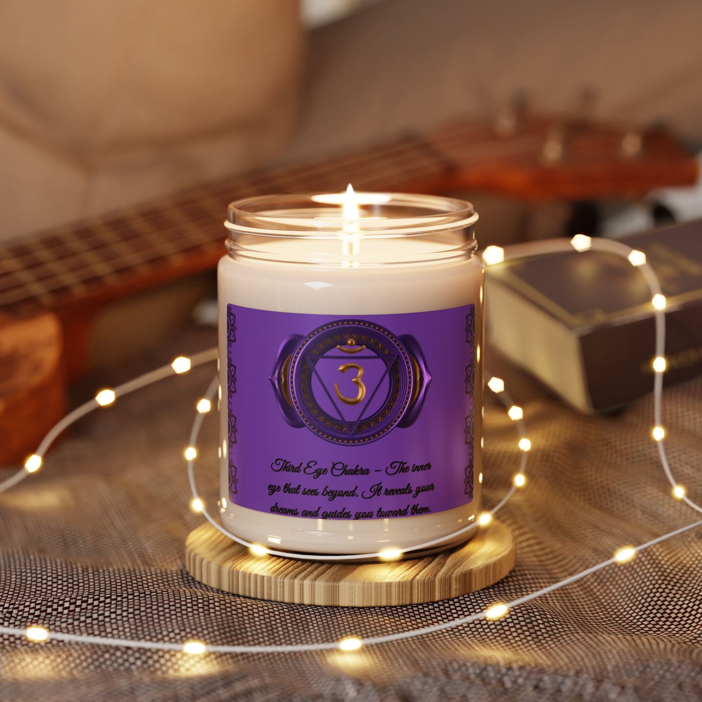 Third Eye Chakra Candle – Atlantis Whisper Scented Soy Candle, 9oz.