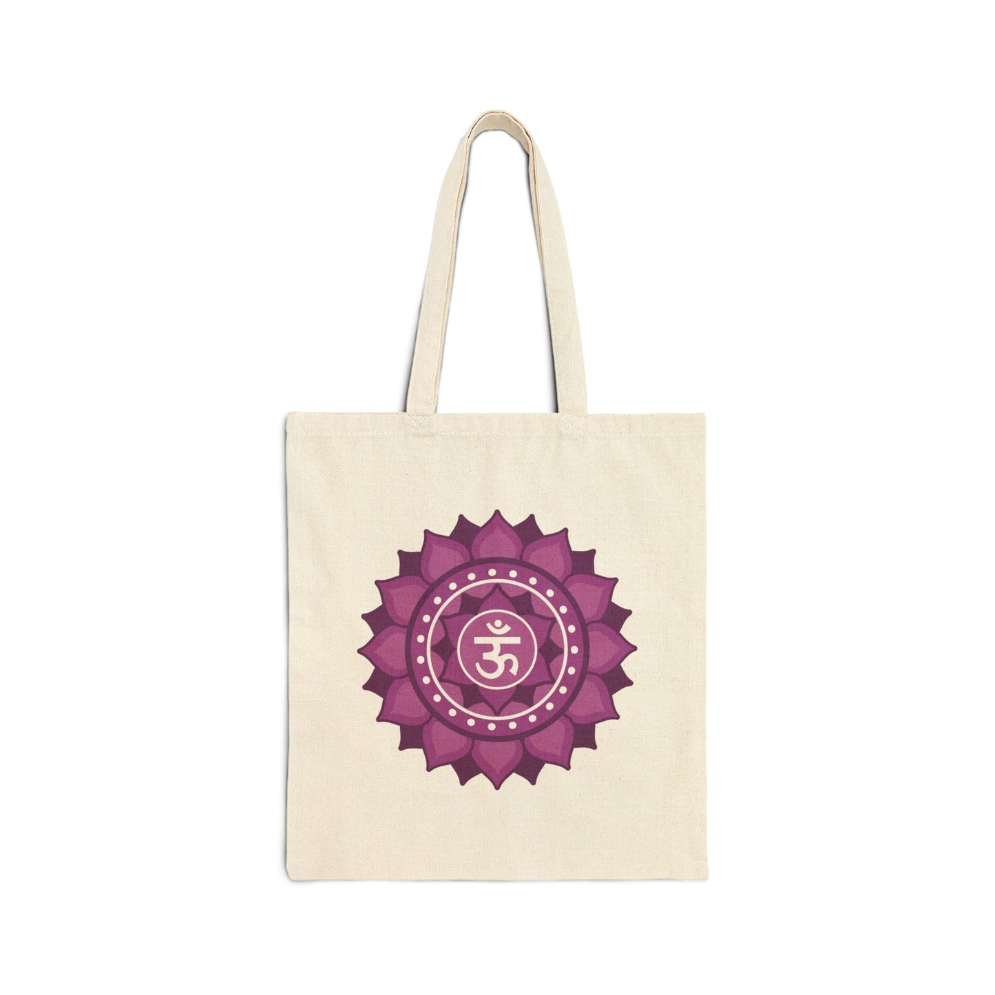 Crown Chakra Cotton Canvas Tote – “I Am Divinely Guided”