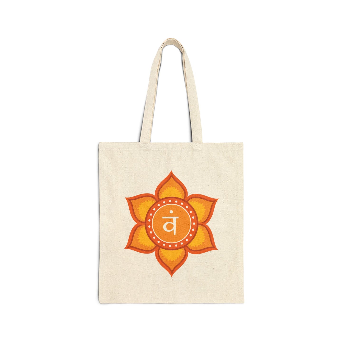 Sacral Chakra Cotton Canvas Tote – “I Embrace My Flow”