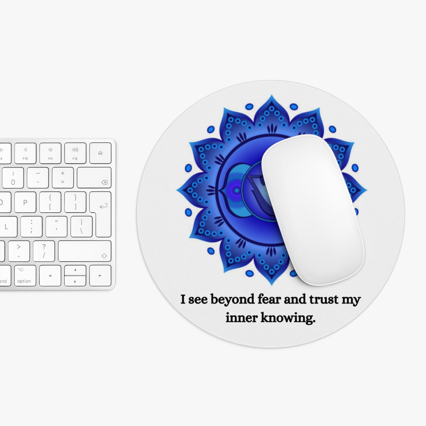 Third Eye Chakra Mouse Pad – Ajna Lotus Symbol with Intuition Alignment Affirmation