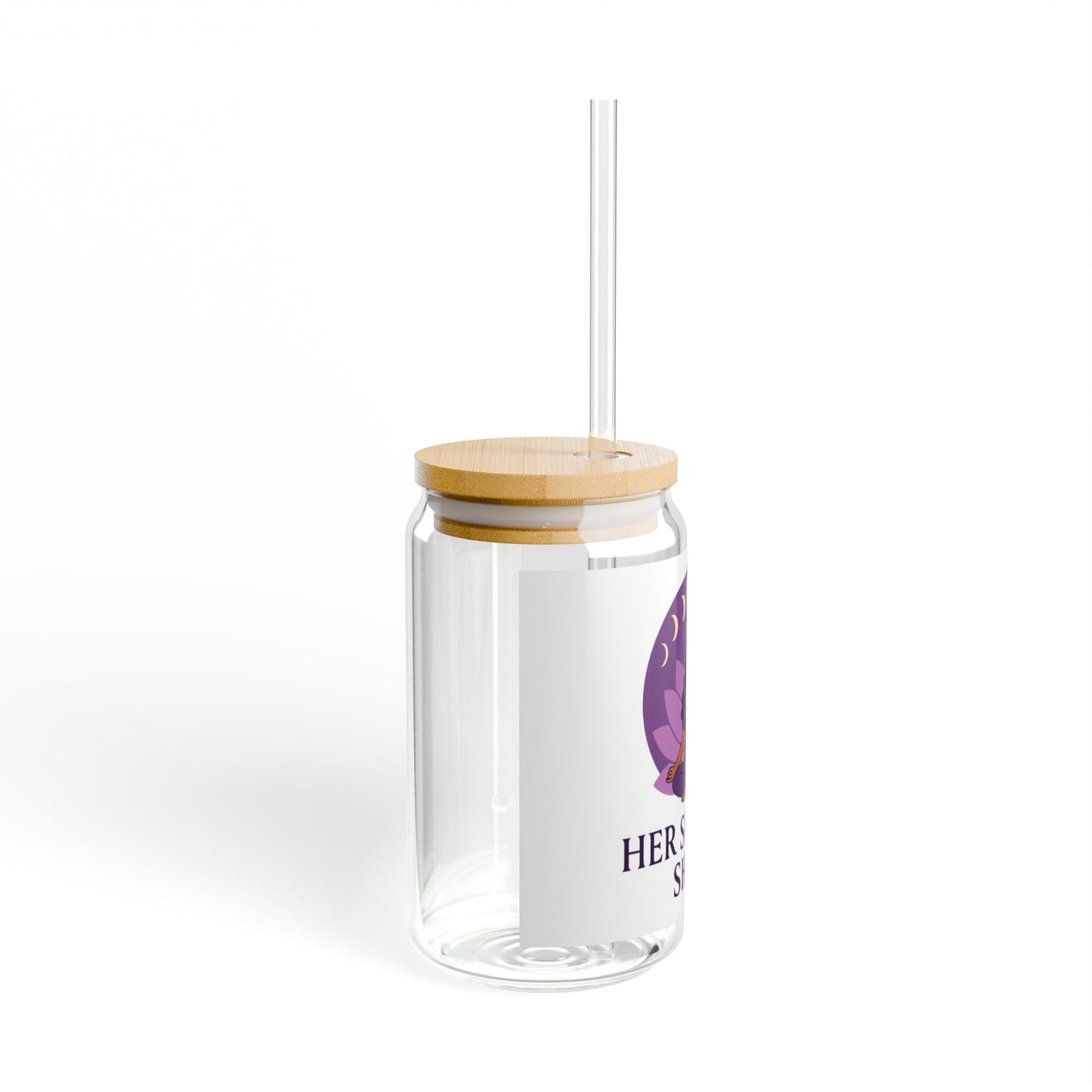 Her Sacred Shift Crown Chakra Sipper Glass – I Am Connected. I Am Light. | 16oz