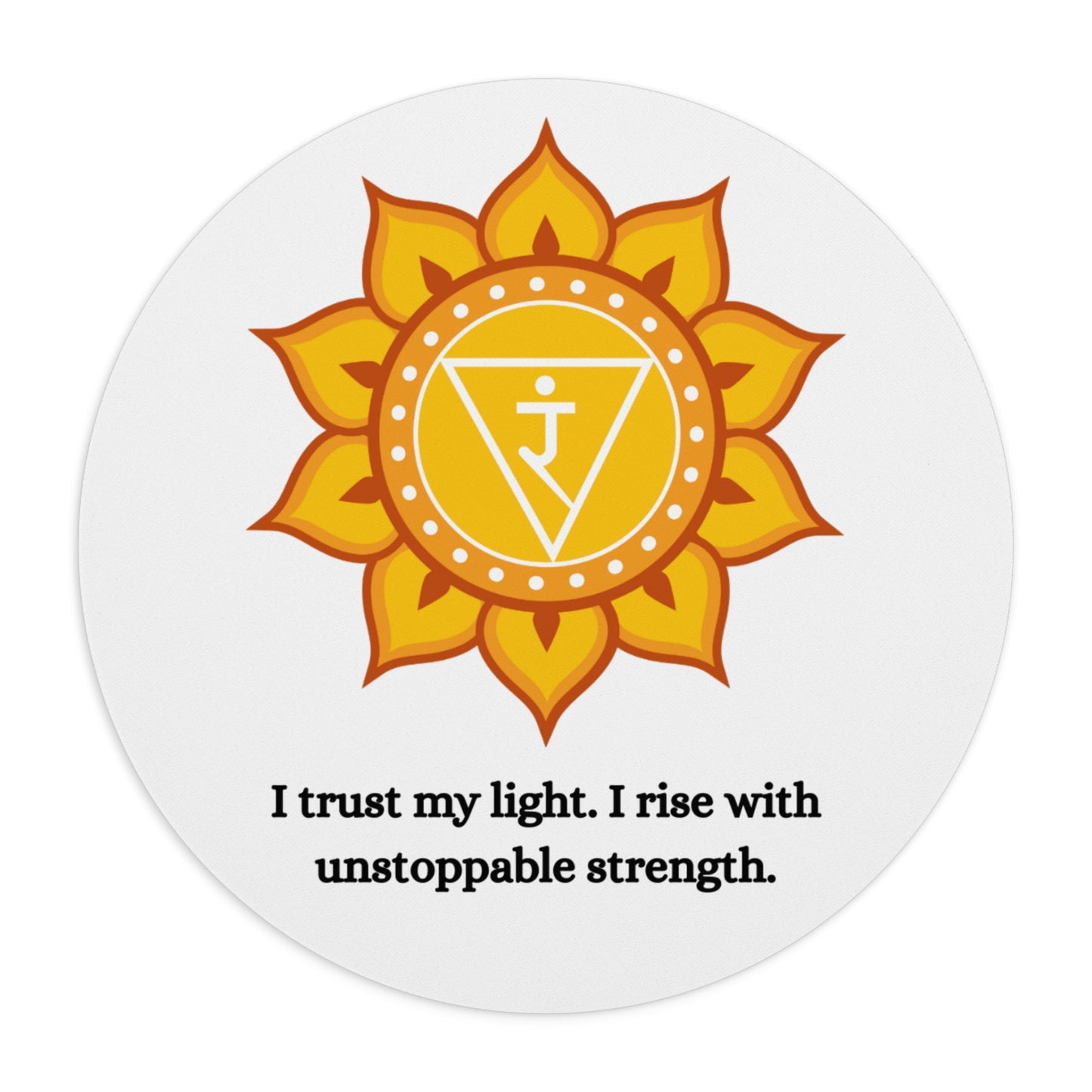 Solar Plexus Chakra Mouse Pad – Manipura Lotus Symbol with Strength & Confidence Affirmation
