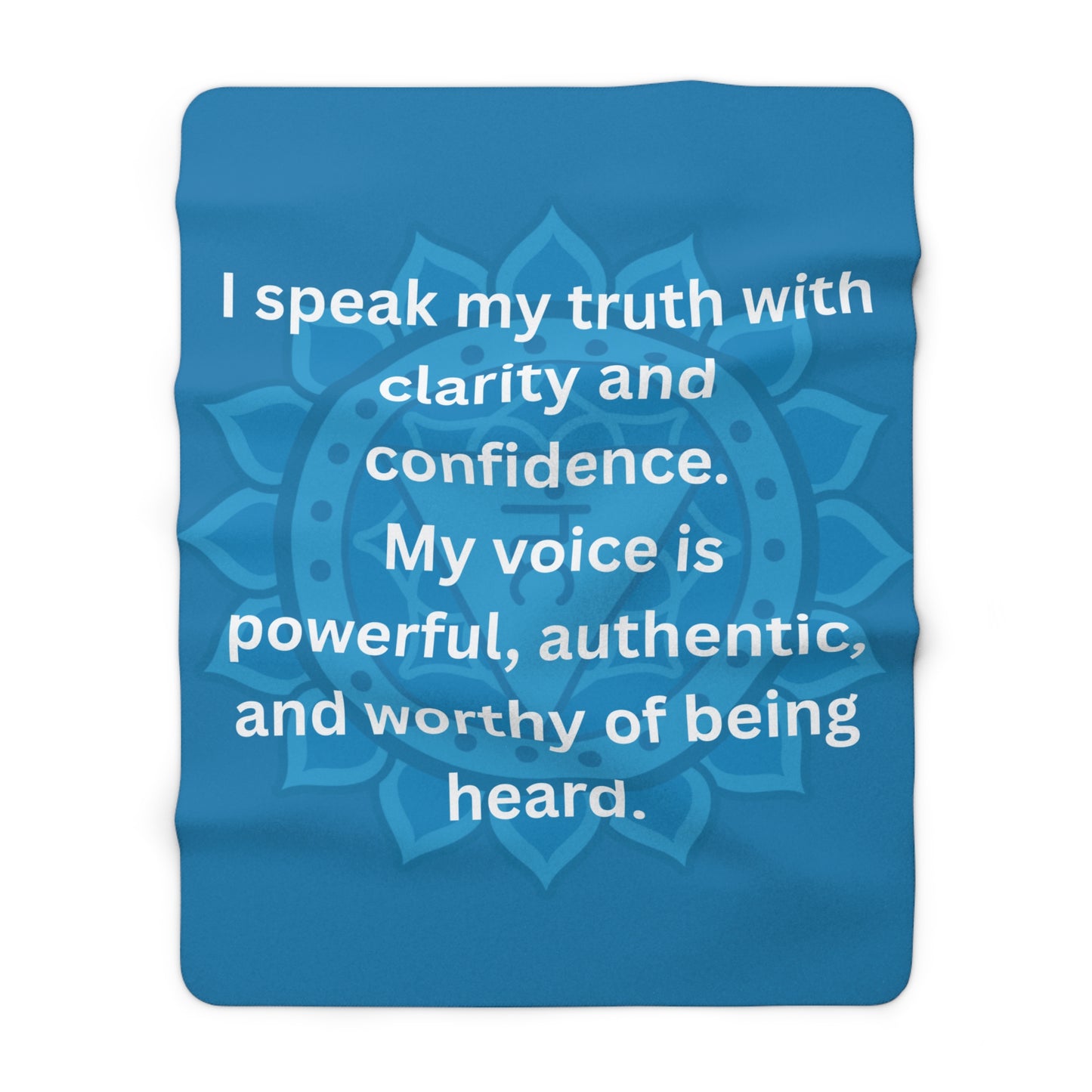 Throat Chakra Premium Sherpa Blanket — Truth, Expression & Confident Communication