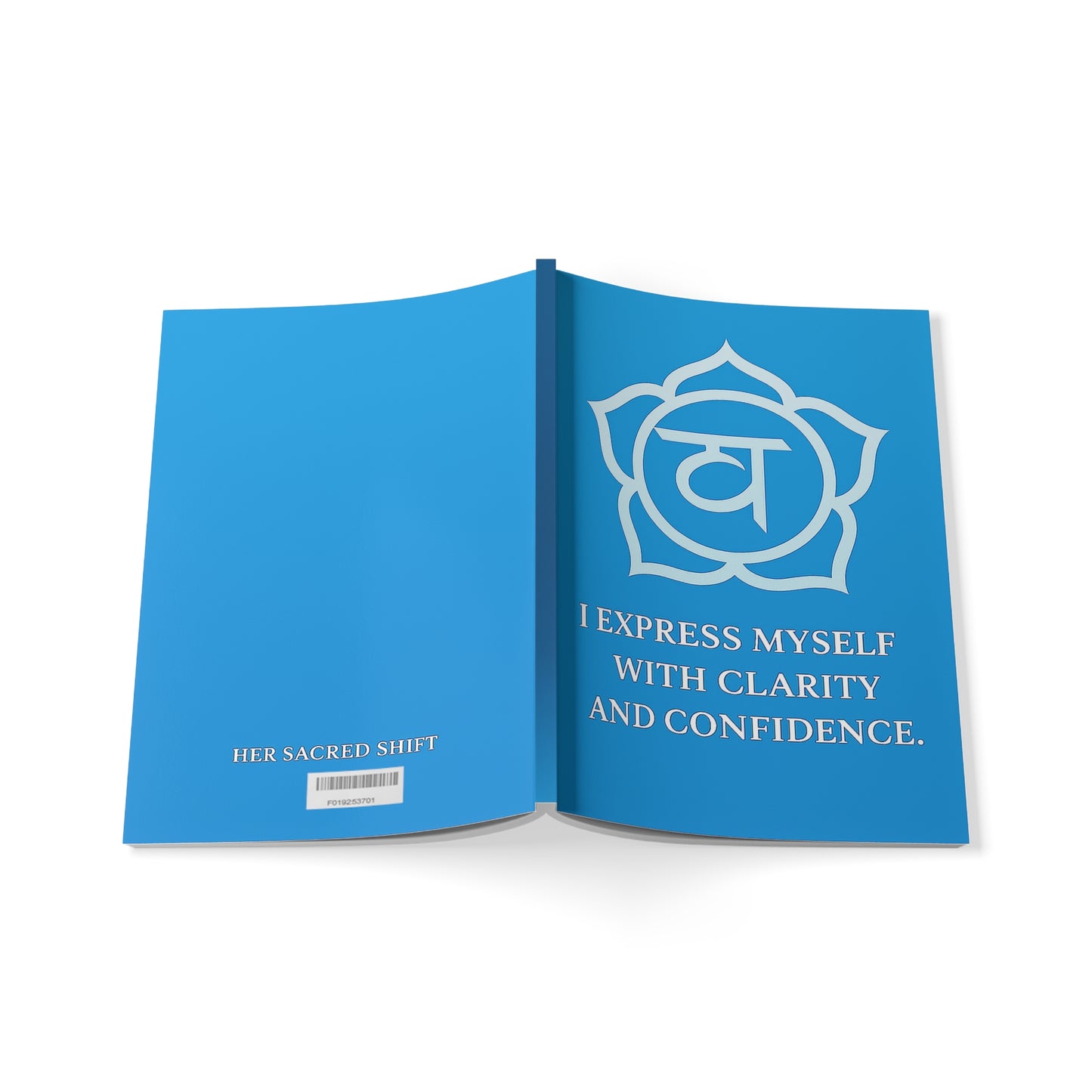 Throat Chakra A5 Softcover Notebook - "I Express Myself with Clarity and Confidence"