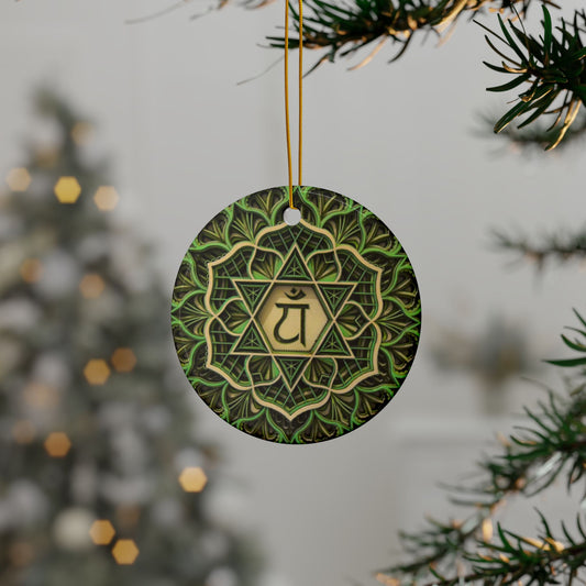 Heart Chakra Mandala Ceramic Ornament