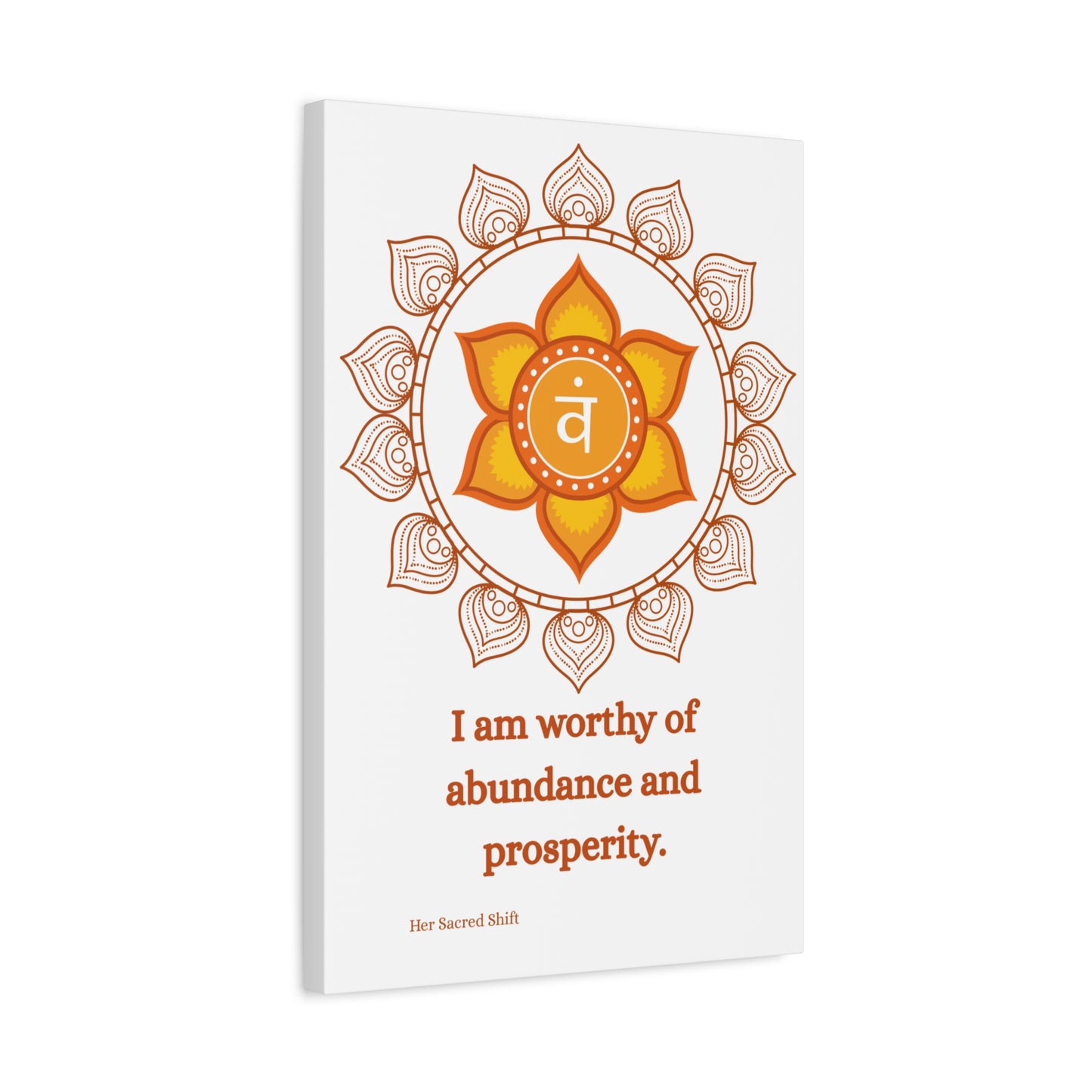 Sacral Chakra Canvas – “Abundance & Prosperity” Wall Art (Unframed)