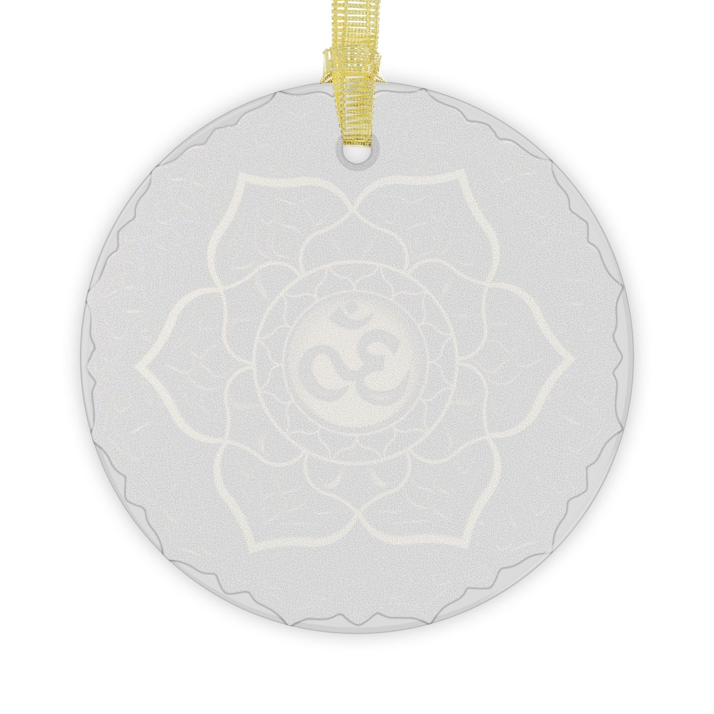Crown Chakra Mandala Design Glass Ornament
