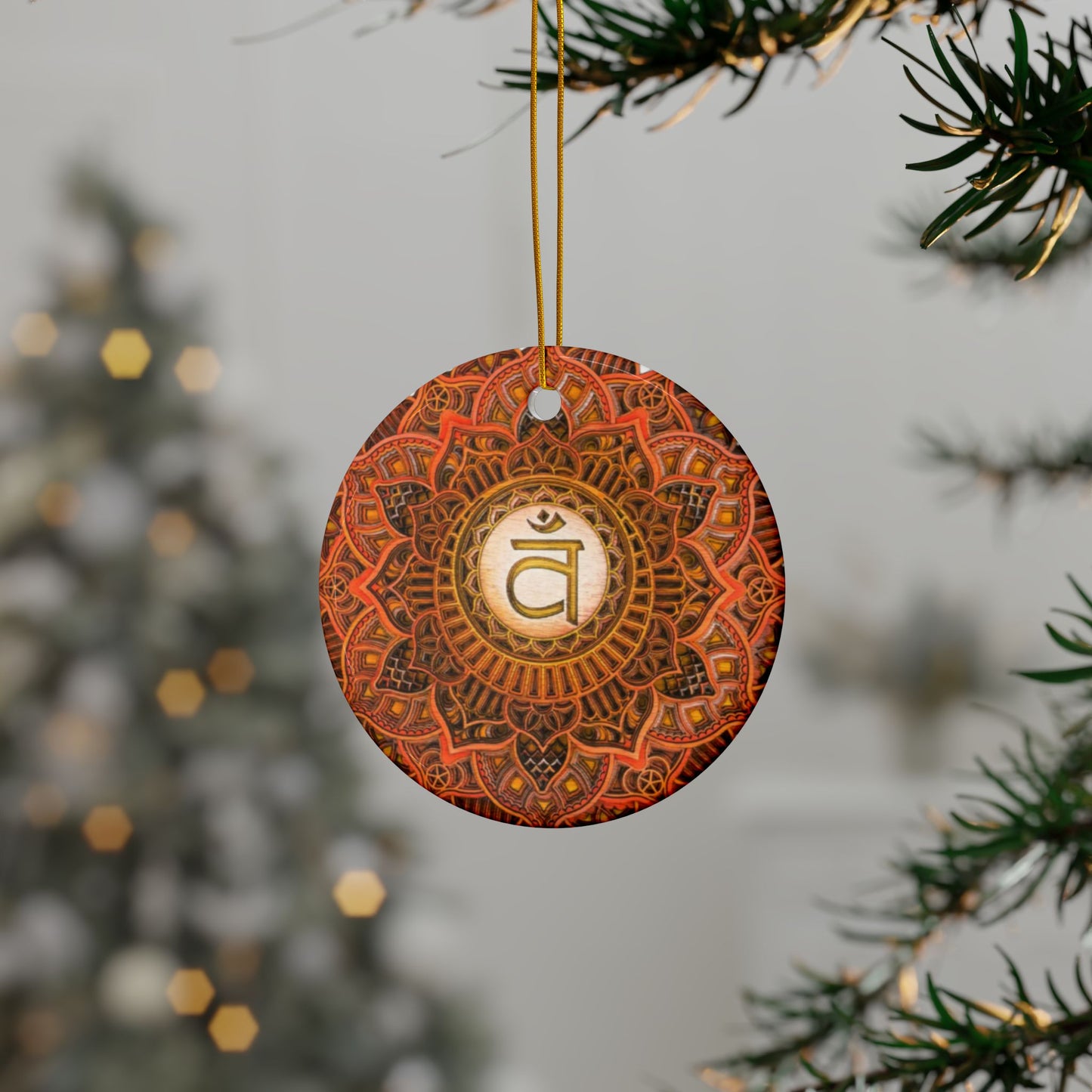 Ceramic Sacral Chakra Ornament – Flowing with Christmas Joy