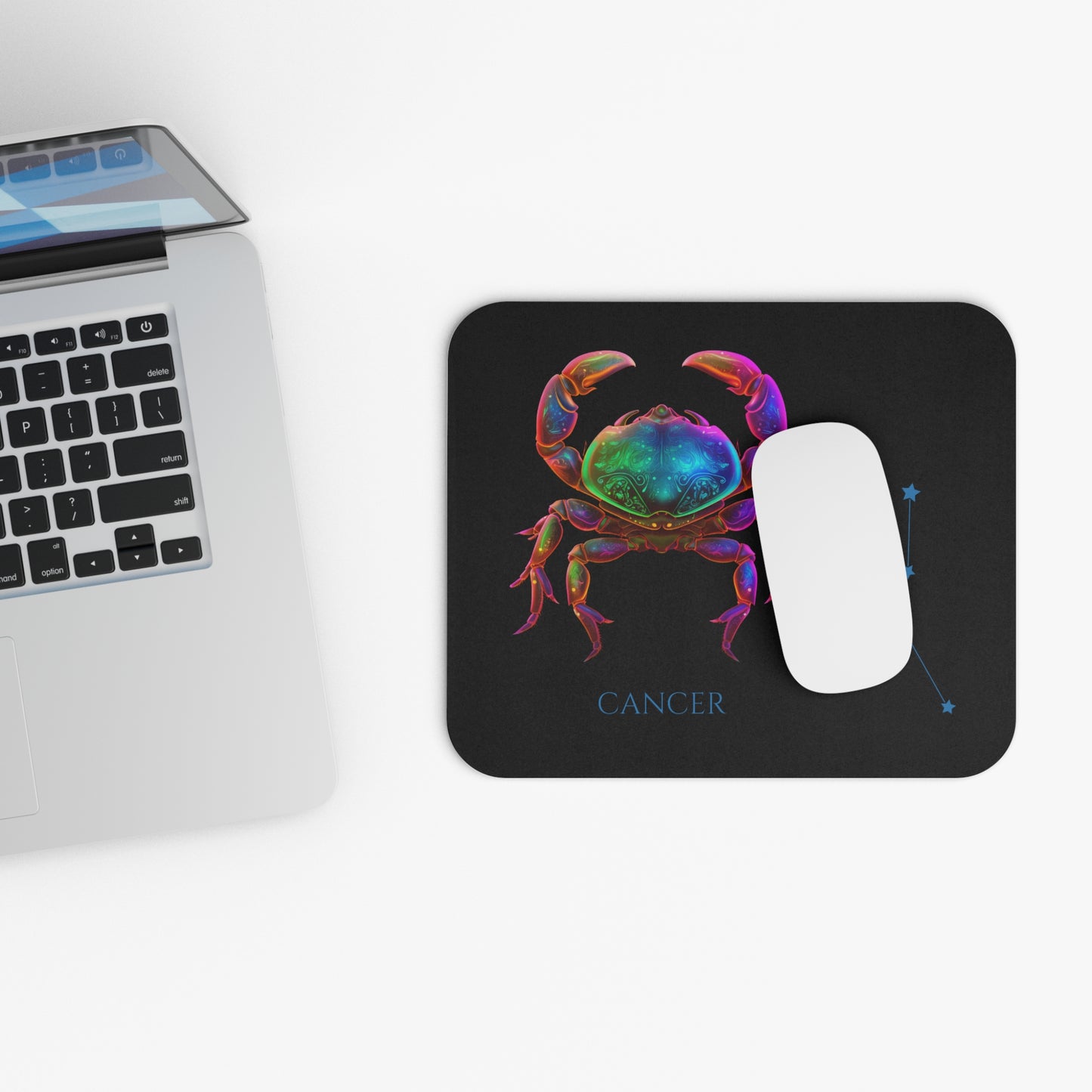 Cancer Zodiac Mouse Pad — Colorful Crab Constellation Desk Mat