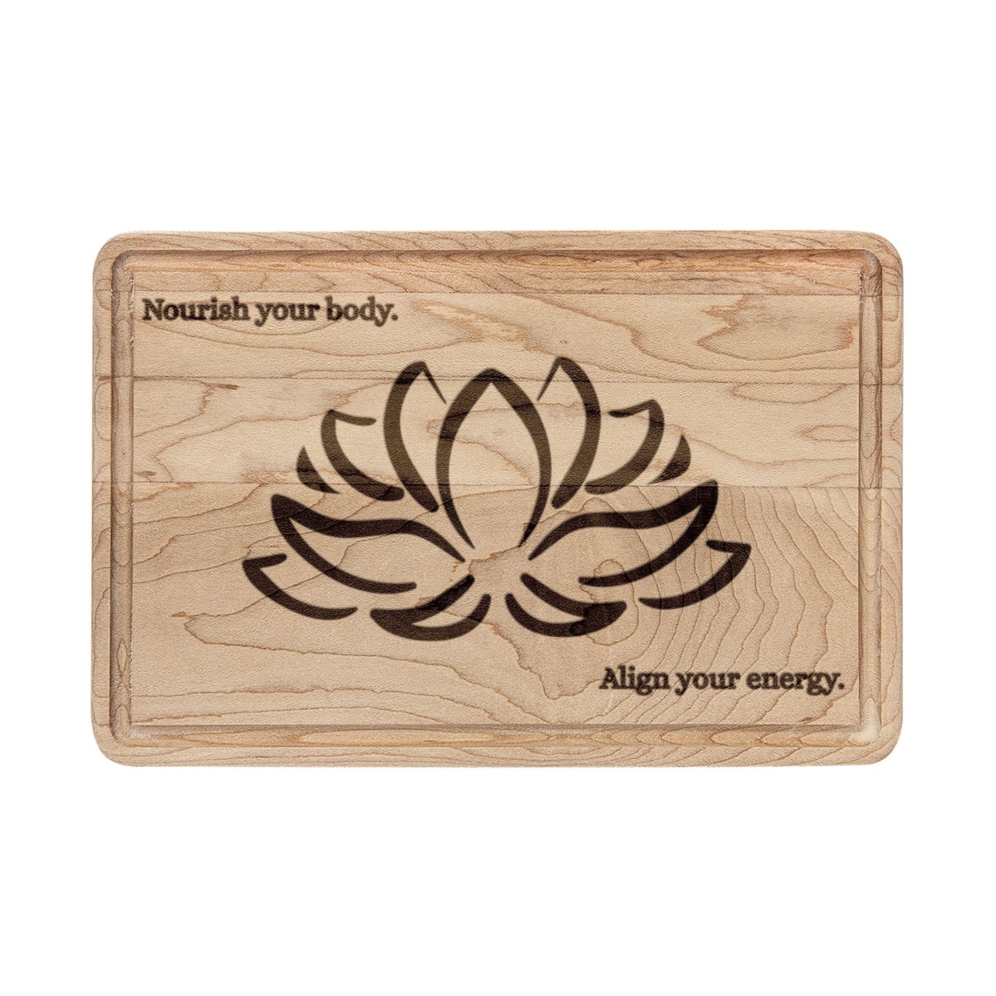 Lotus Alignment Cutting Board – Maple or Walnut | Nourish Your Body, Align Your Energy