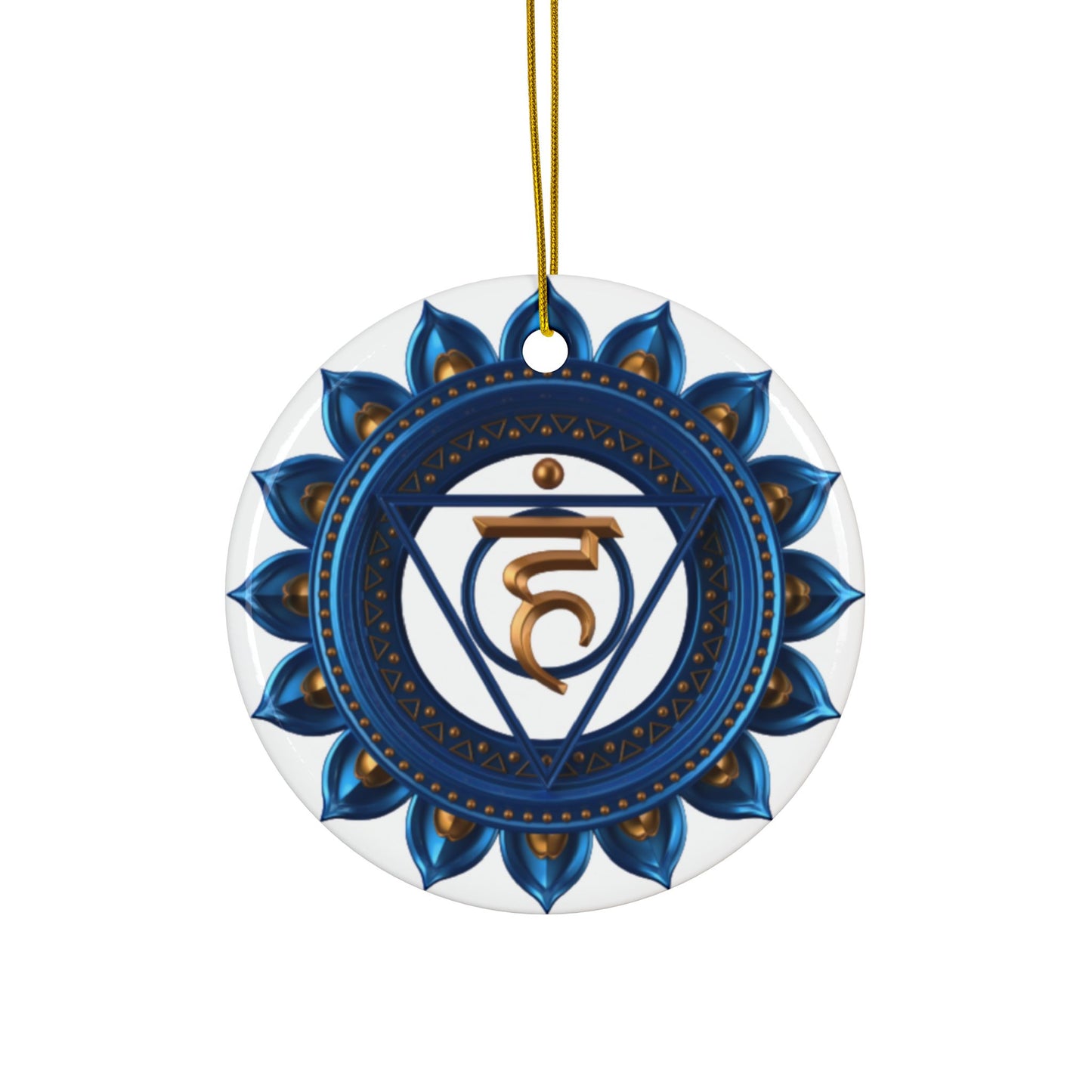 Throat Chakra Ceramic Ornament – Holiday Peaceful Expression
